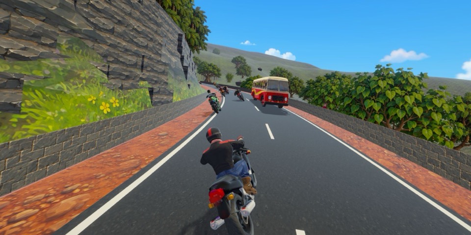 Sadak Fury screenshot: a state bus on a Western Ghats road
